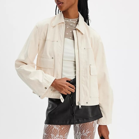 Free People Blair Vegan Suede Jacket We The Free in Sea Salt White Medium - Picture 1 of 14